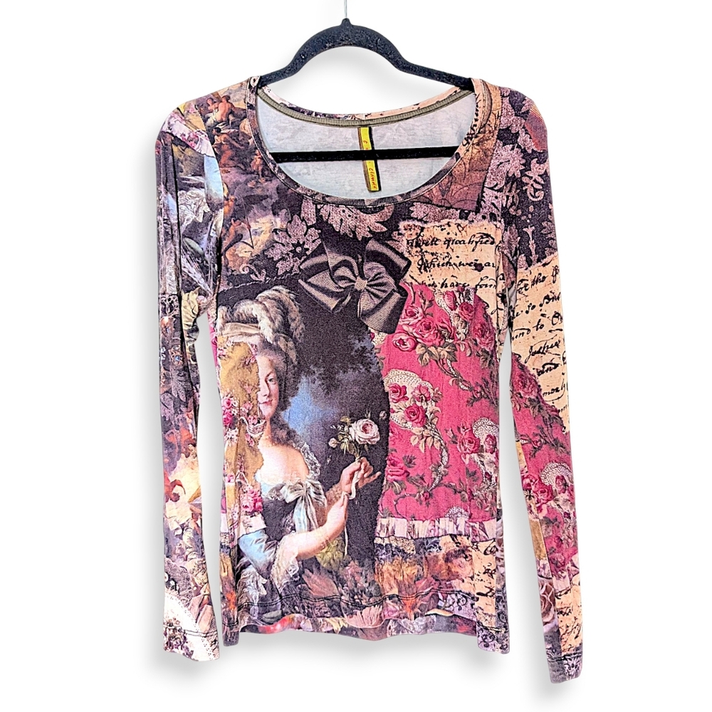 Eva Claudi vintage Y2K very rare Marie Antoniette barroquee long sleeve top W' S - Picture 1 of 12